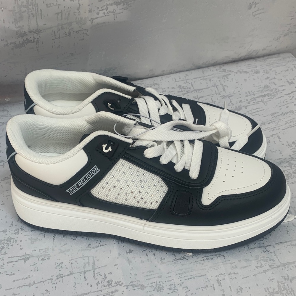 True Religion Black and White Low-Top Sneakers